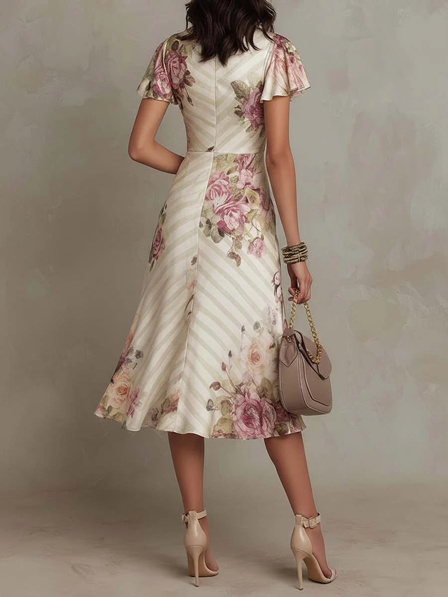 Alba | Vestido midi satinado floral