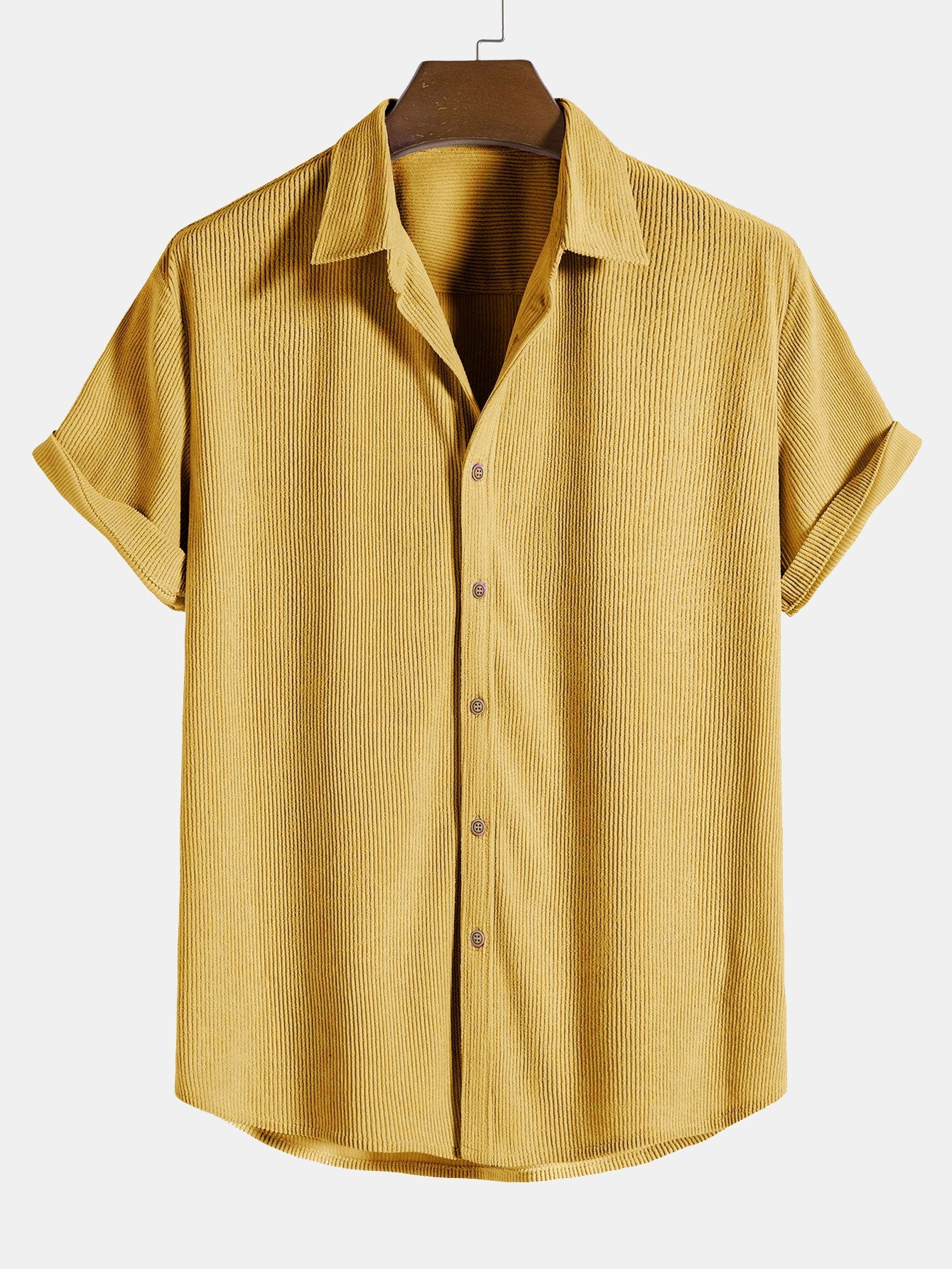 Camisa de manga corta de pana con botones