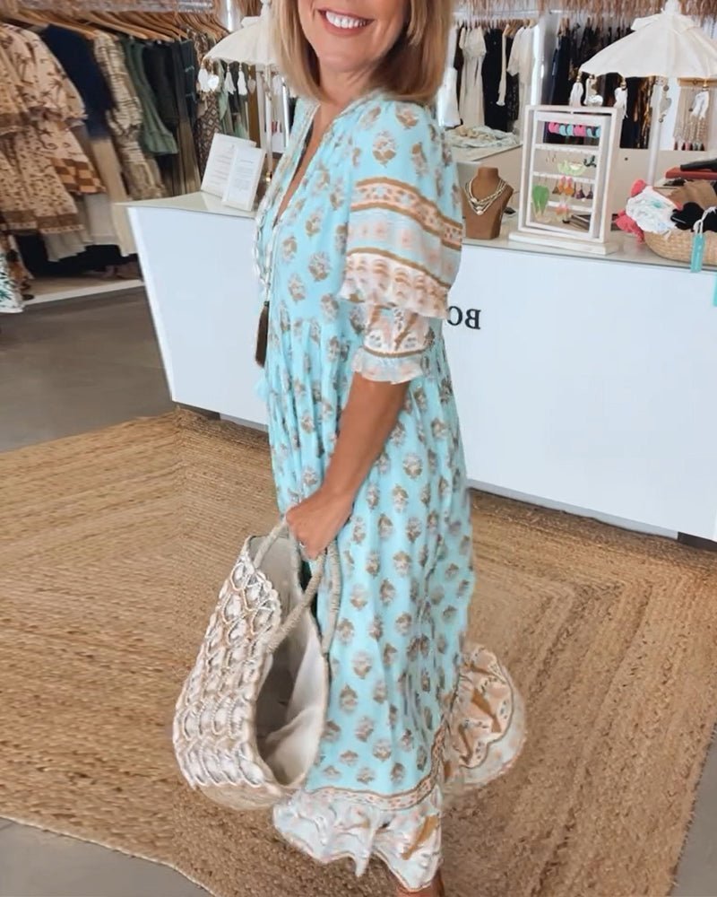 Bianca | Vestido Floral Fresco con Escote en V