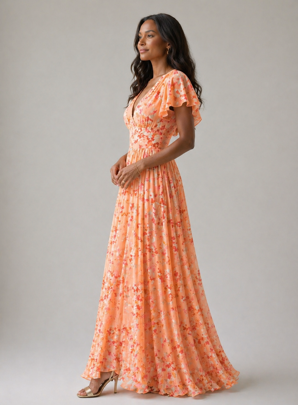 Amara | Vestido Maxi Floral Fluido