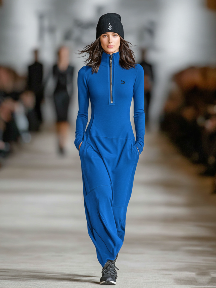 Elise™ | Vestido Maxi con Cuello Alto y Acabado Suave
