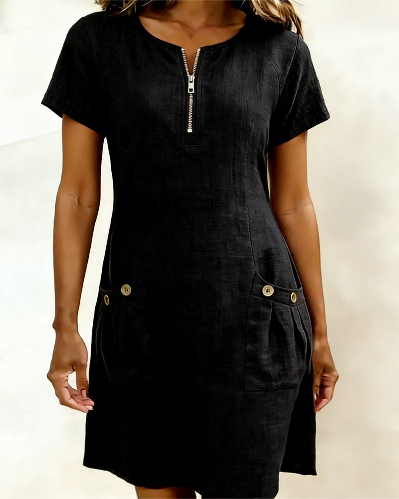 Carmen | Vestido de algodón con cremallera