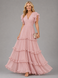 Zoe | Vestido Maxi Elegante de Boda en Rosa Claro