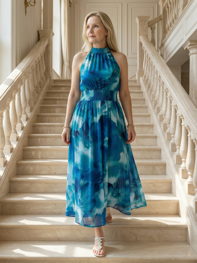 Winifred | Vestido Midi Halter Fruncido