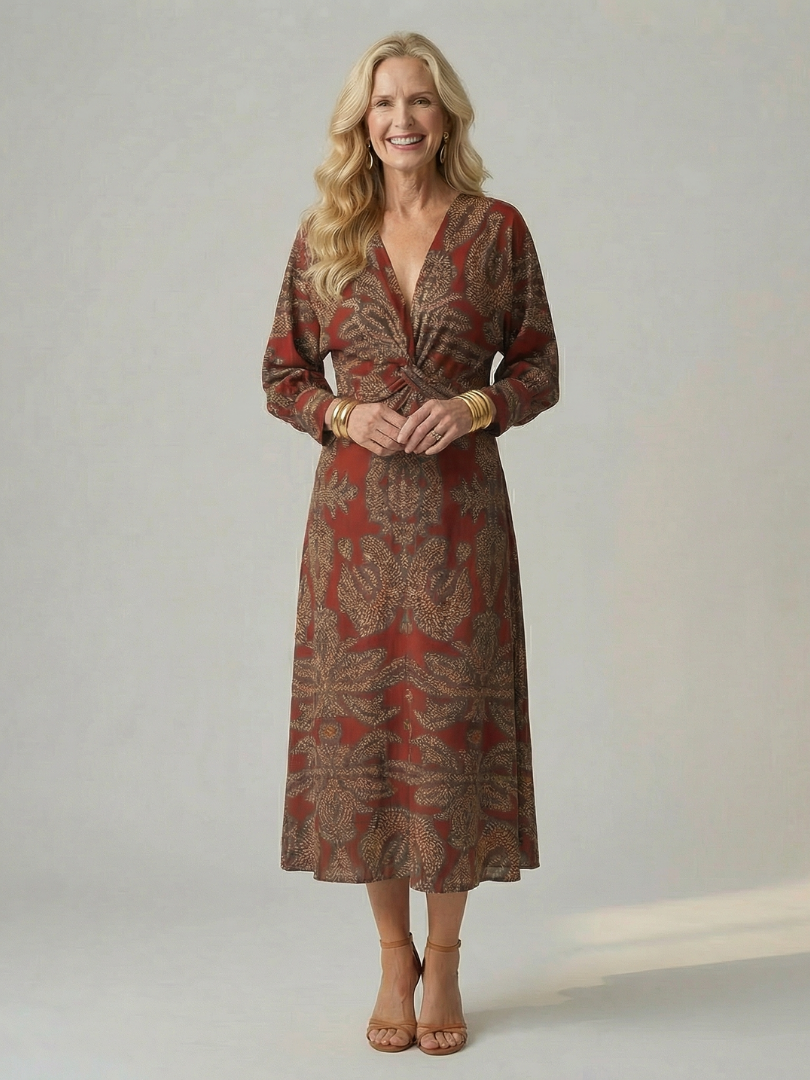 Iris | Vestido Midi Cruzado con Nudo