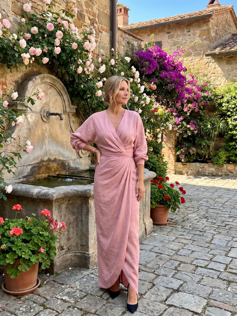 Beverly | Vestido Midi Cruzado Drapeado