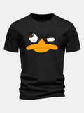 Regular Fit Emoji Duck Print Cotton T-Shirt