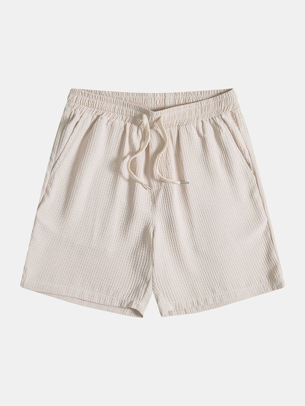 Polo de punto con tejido tipo gofre y pantalones cortos con cordón de ajuste y tejido tipo gofre