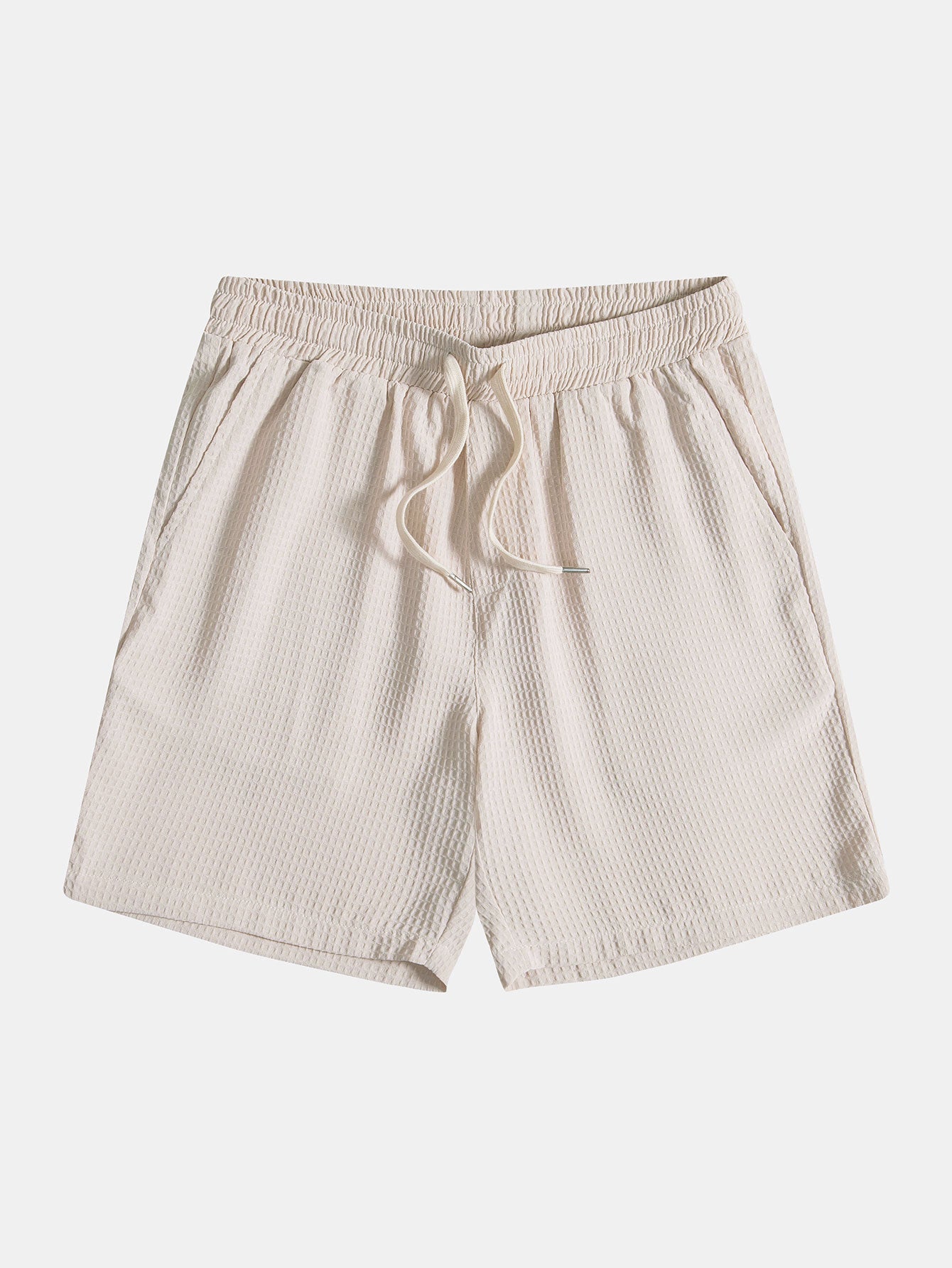 Polo de punto con tejido tipo gofre y pantalones cortos con cordón de ajuste y tejido tipo gofre