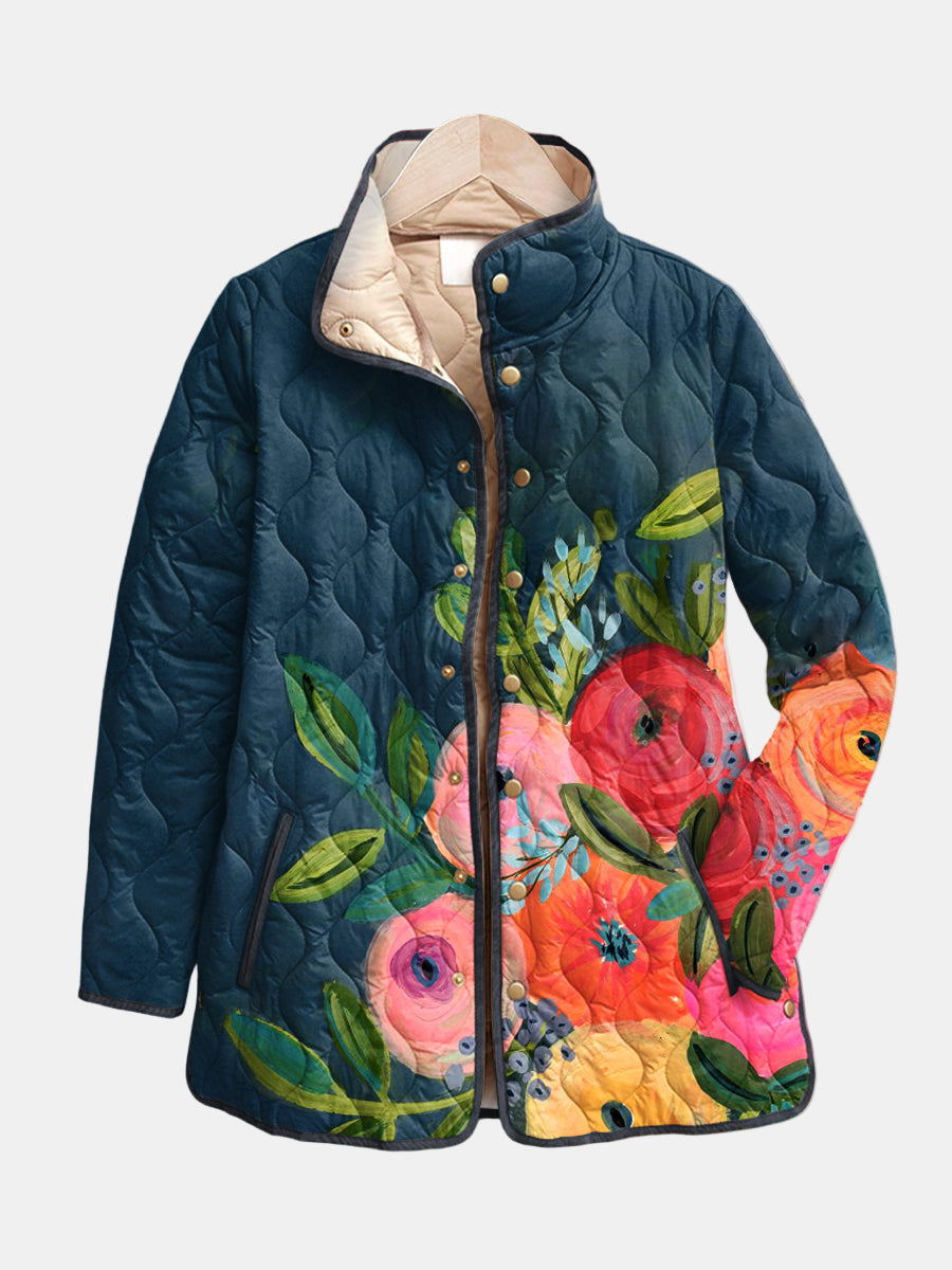 Amaya | Chaqueta Acolchada con Estampado Floral Vintage