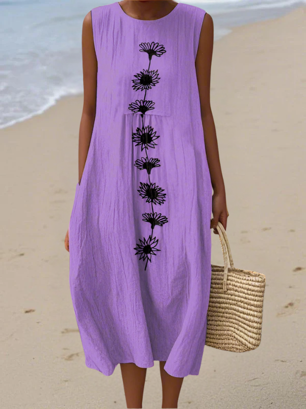 Mia | Vestido Midi Flor Violeta