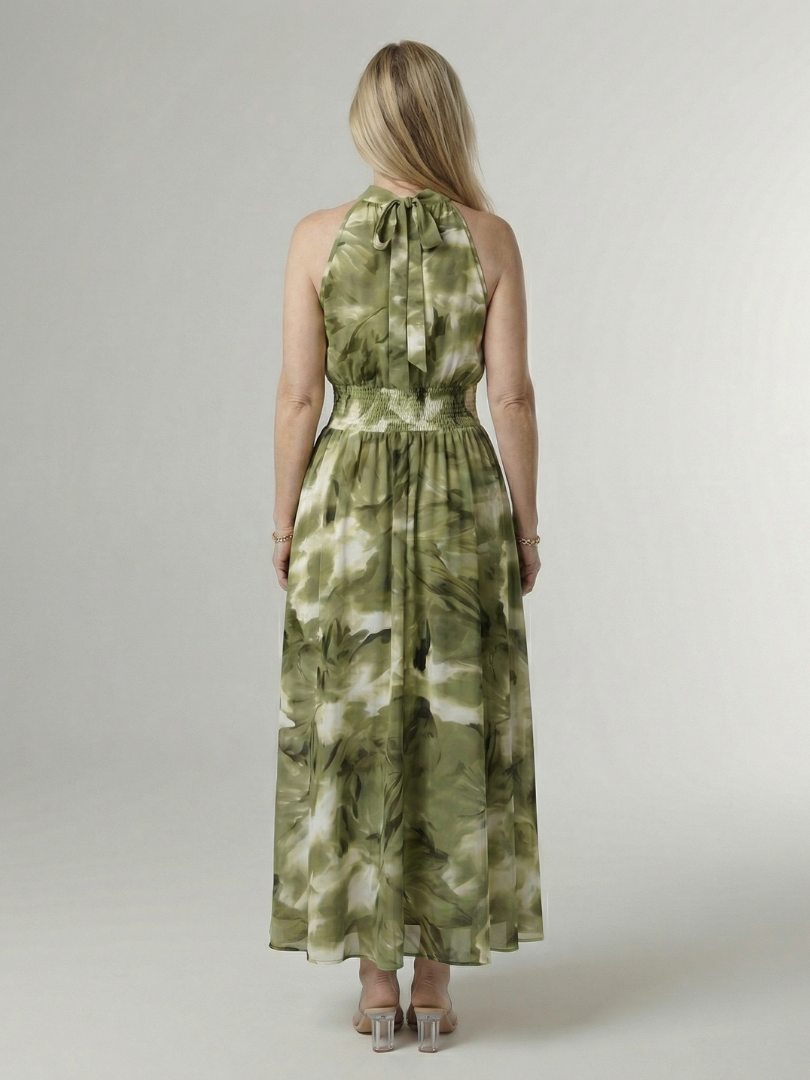 Sylin | Vestido Midi Halter Fruncido
