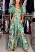 Elizabeth™ | Vestido Maxi Aireado con Mangas Abullonadas y Escote en V