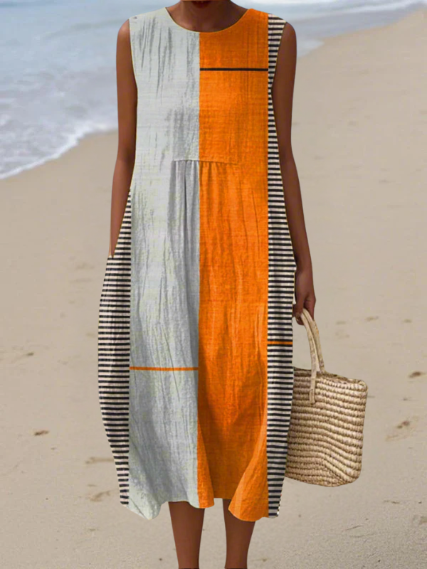 Lily | Vestido Midi de Bloques de Color
