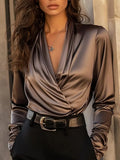 Rosalynn - Blusa Cruzada Elegante con Escote en V
