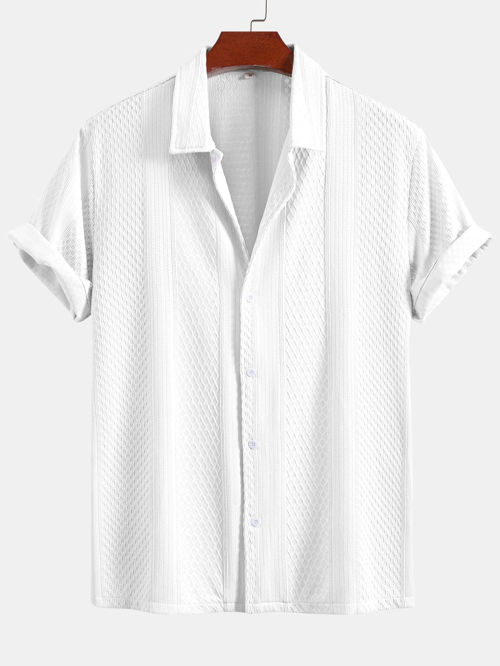 Camisa de botones con estampado jacquard geométrico