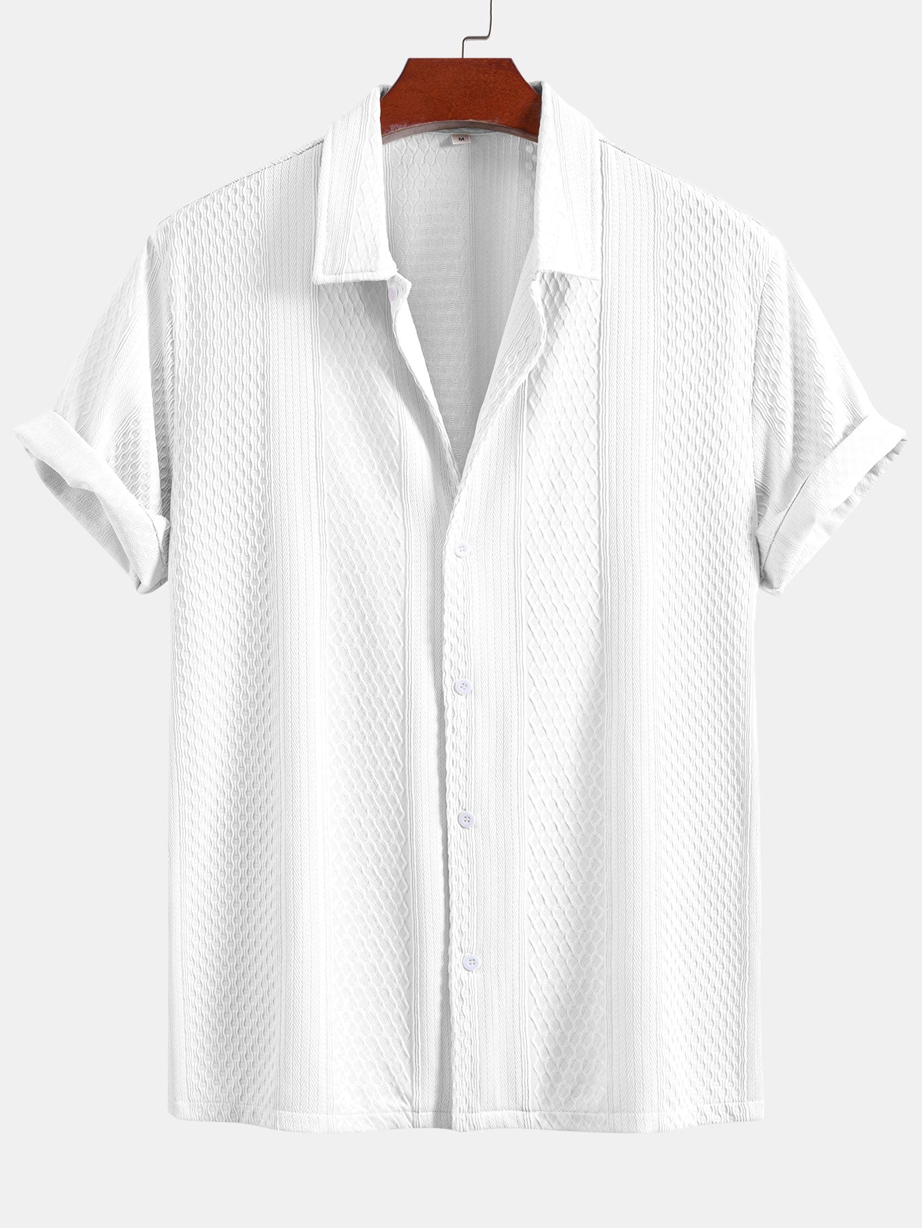 Camisa de botones con estampado jacquard geométrico