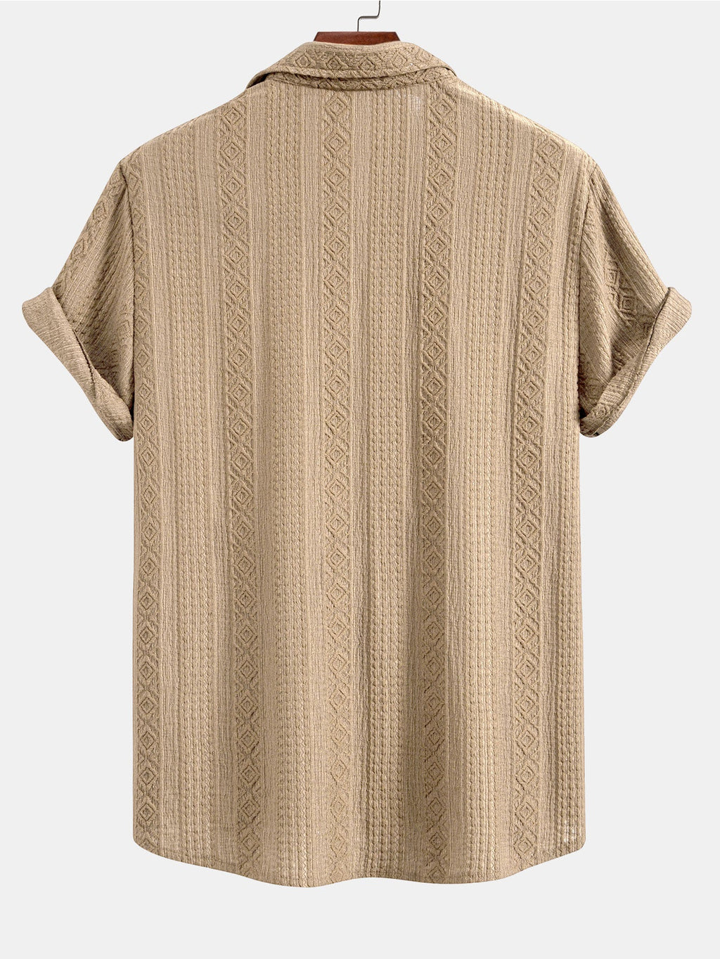 Camisa de botones con estampado jacquard geométrico