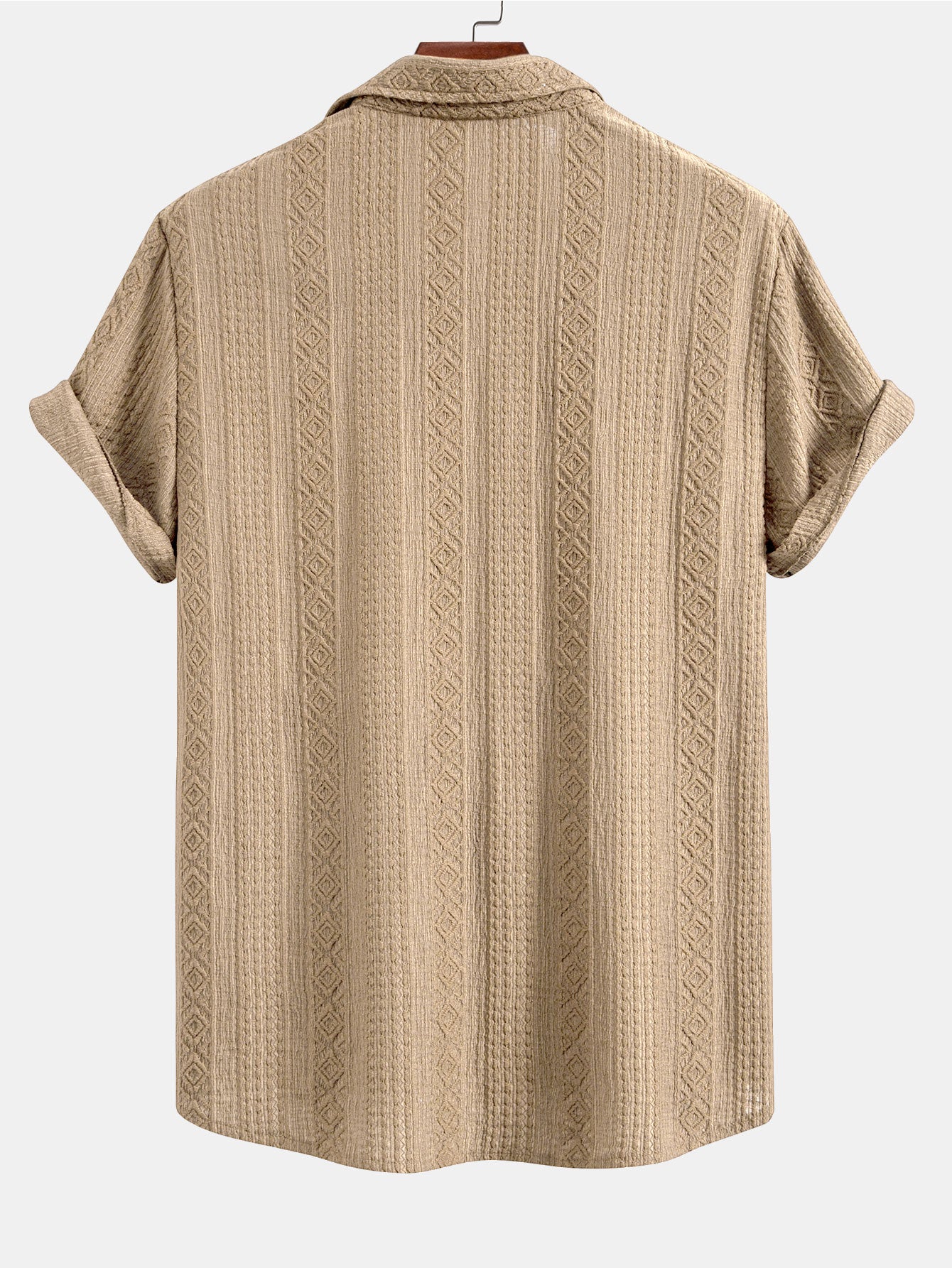 Camisa de botones con estampado jacquard geométrico