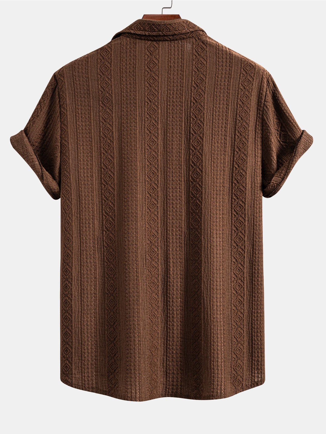 Camisa de jacquard con estampado geométrico y botones