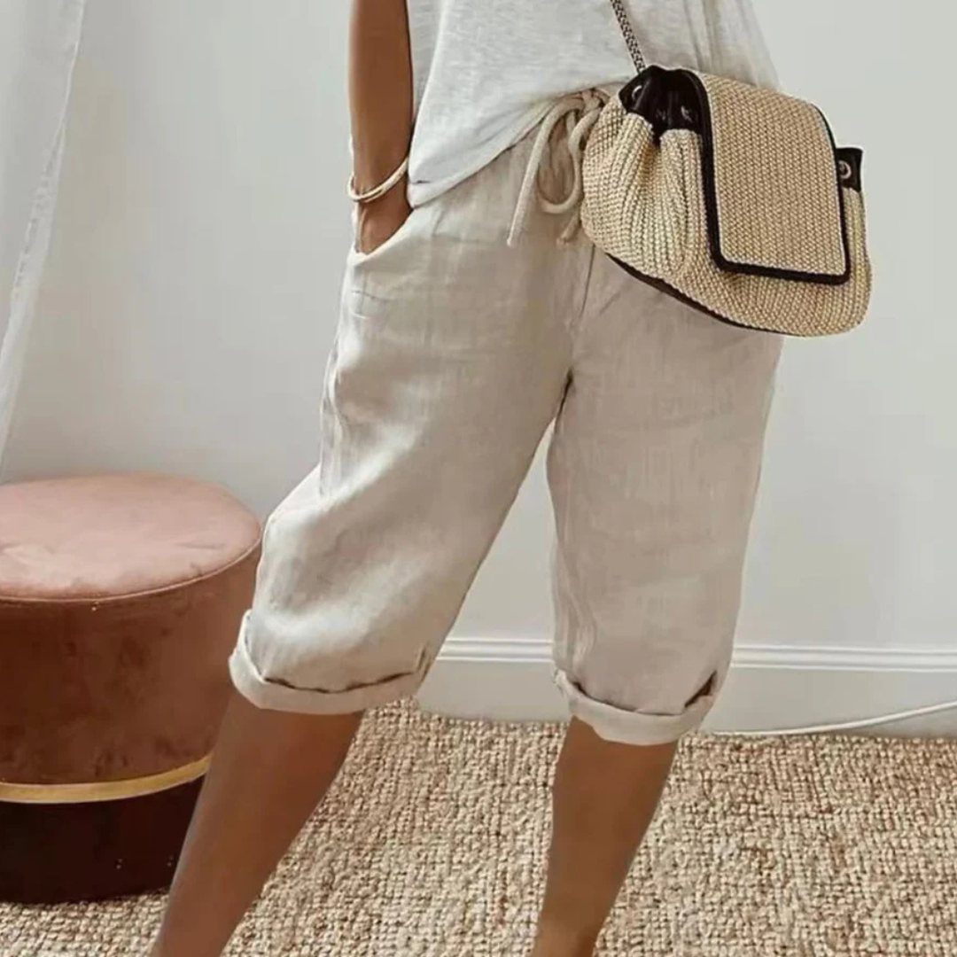 Fenley | Short Capri de Lino con Cordón