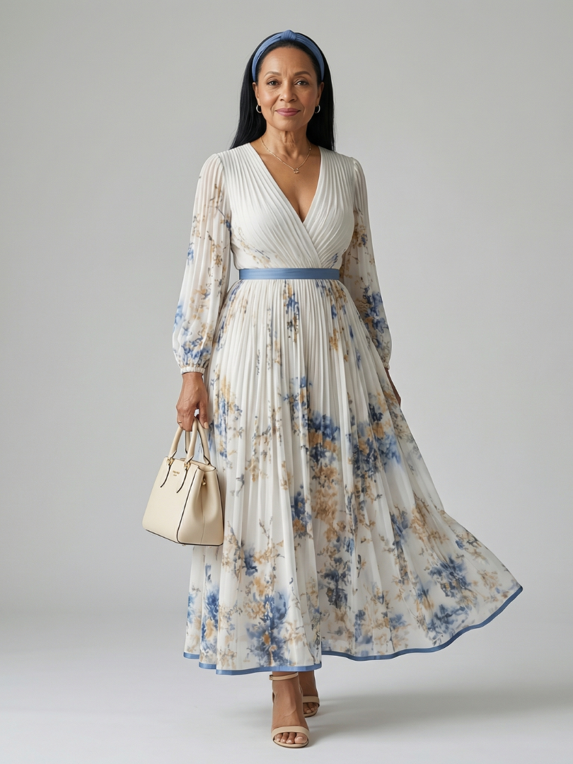 Rielle | Vestido Midi Cruzado Plisado