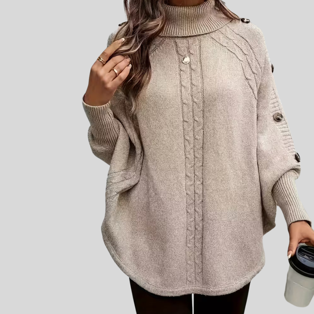 Norelle™ | Jersey de Punto Trenzado con Cuello Alto