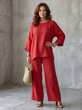 Prue | Conjunto de túnica oversize y pantalón de pierna ancha