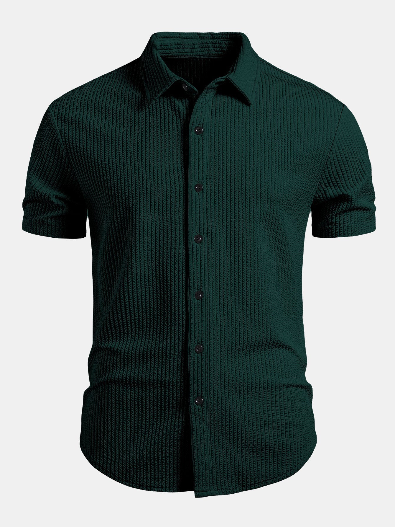 Camisa ajustada con botones y diseño acanalado