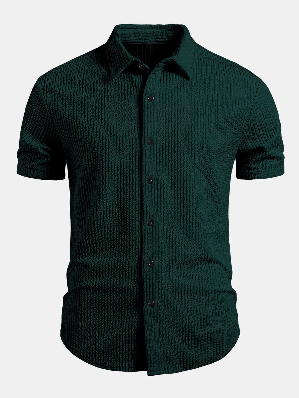 Camisa ajustada con botones y diseño acanalado