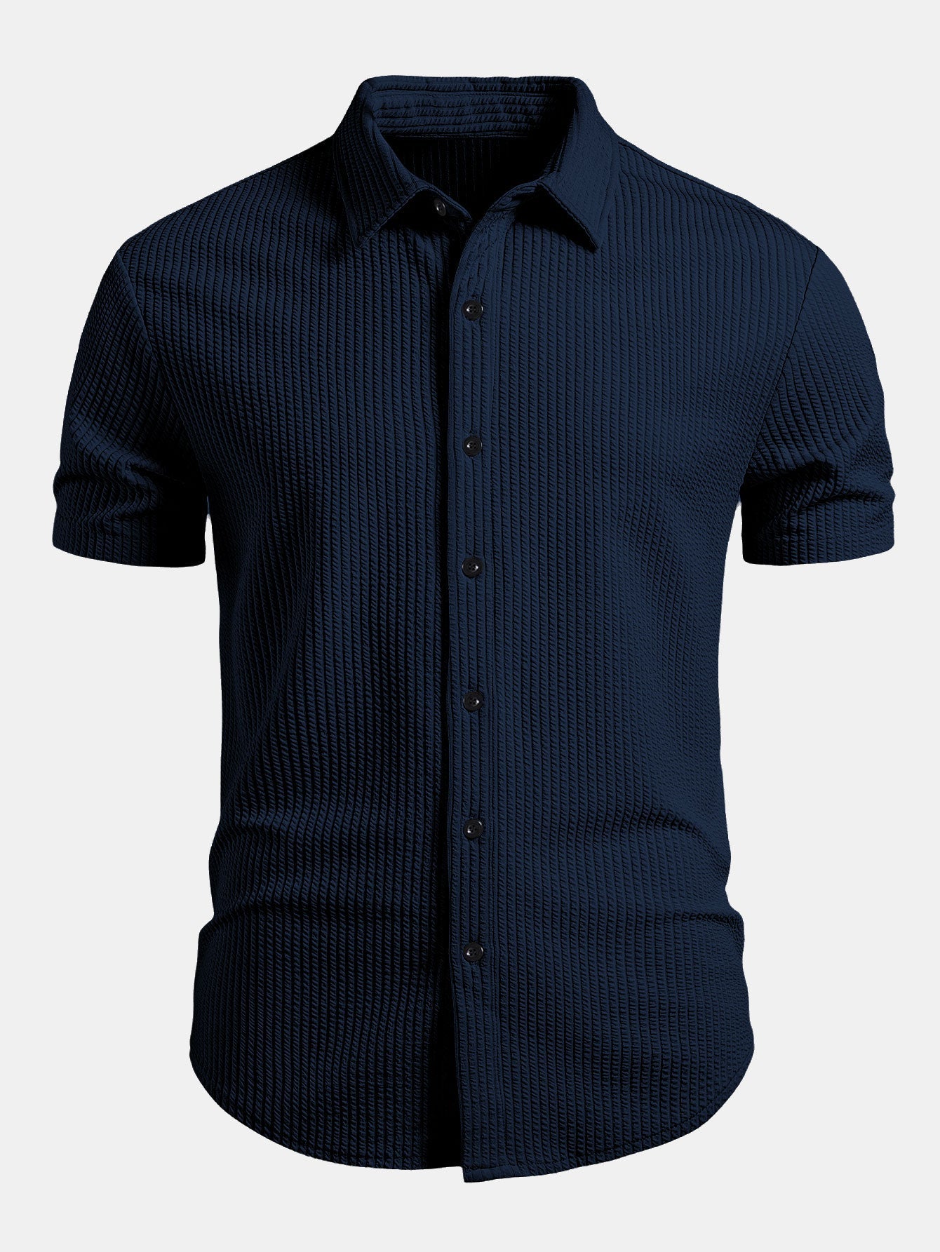 Camisa ajustada con botones y diseño acanalado