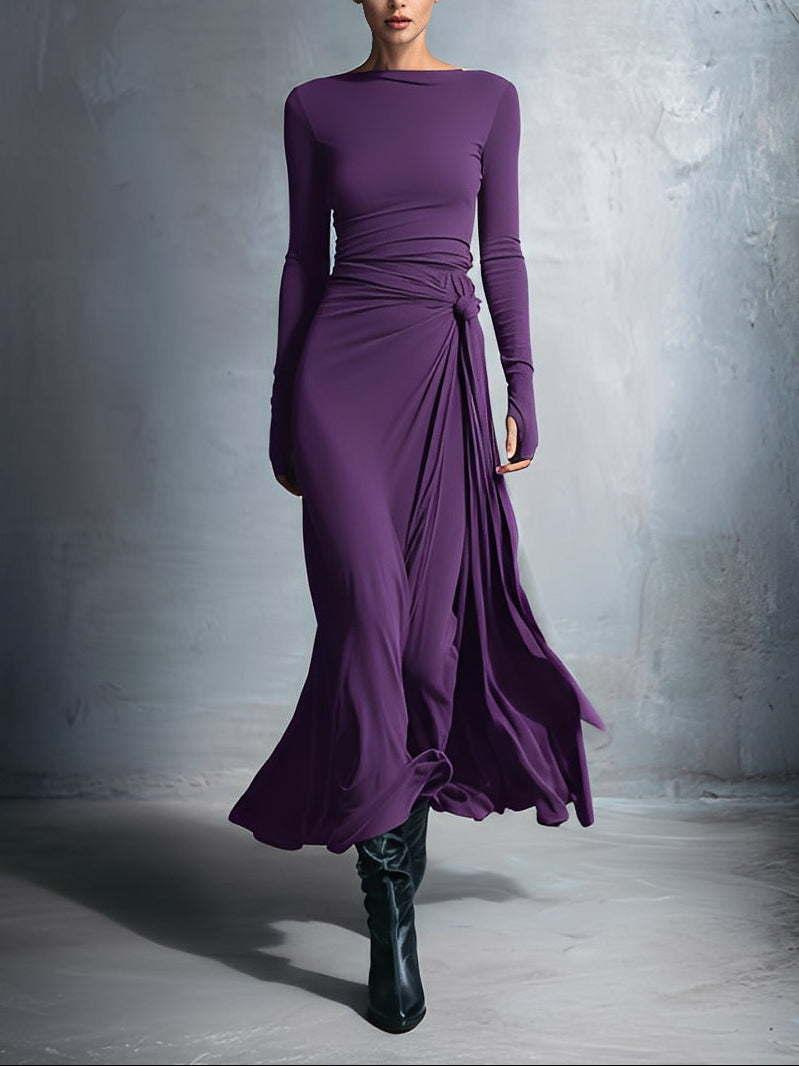 Naiara | Vestido Maxi con Nudo de Seda