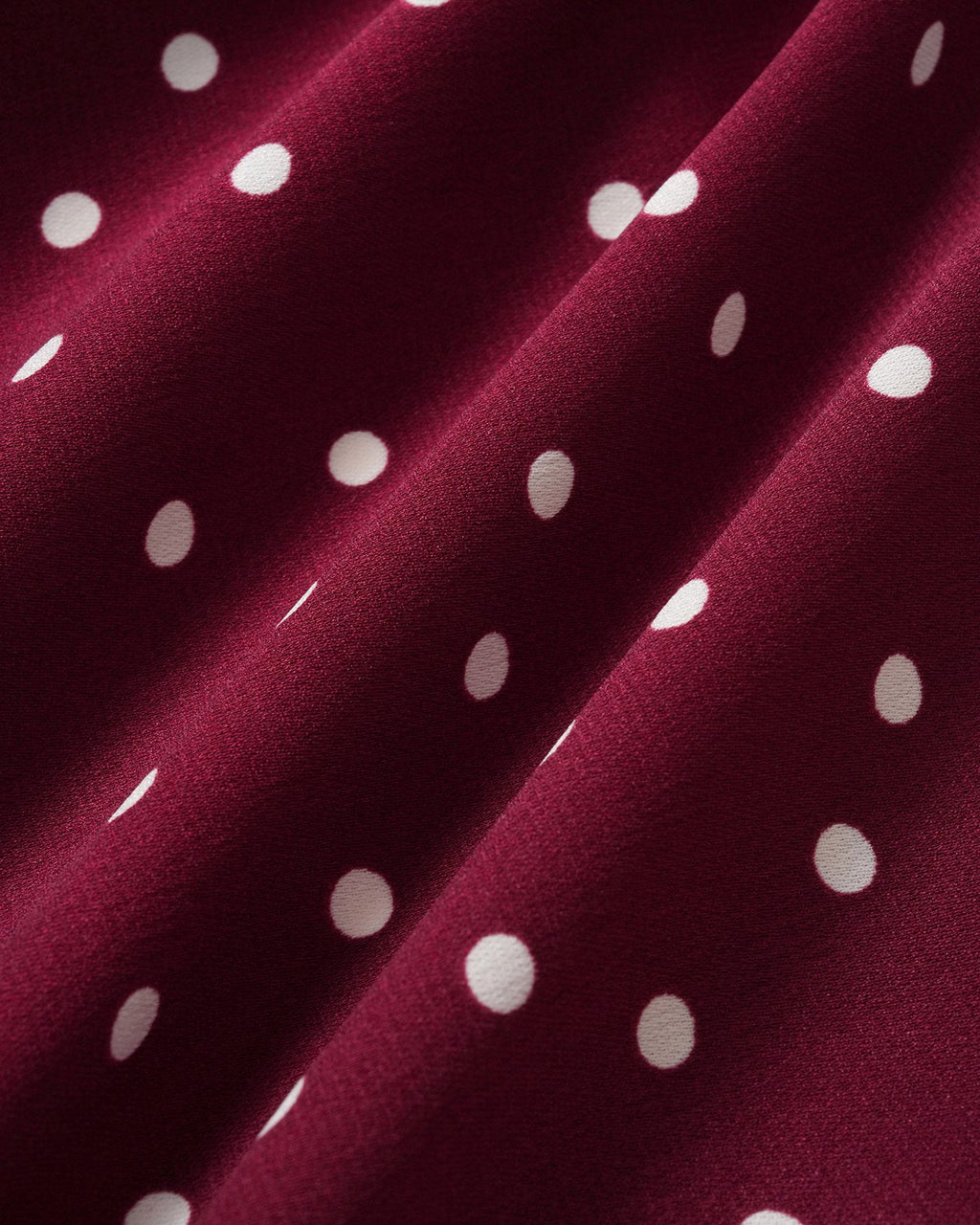 Blusa Rojo Vino Lunares Cuello V