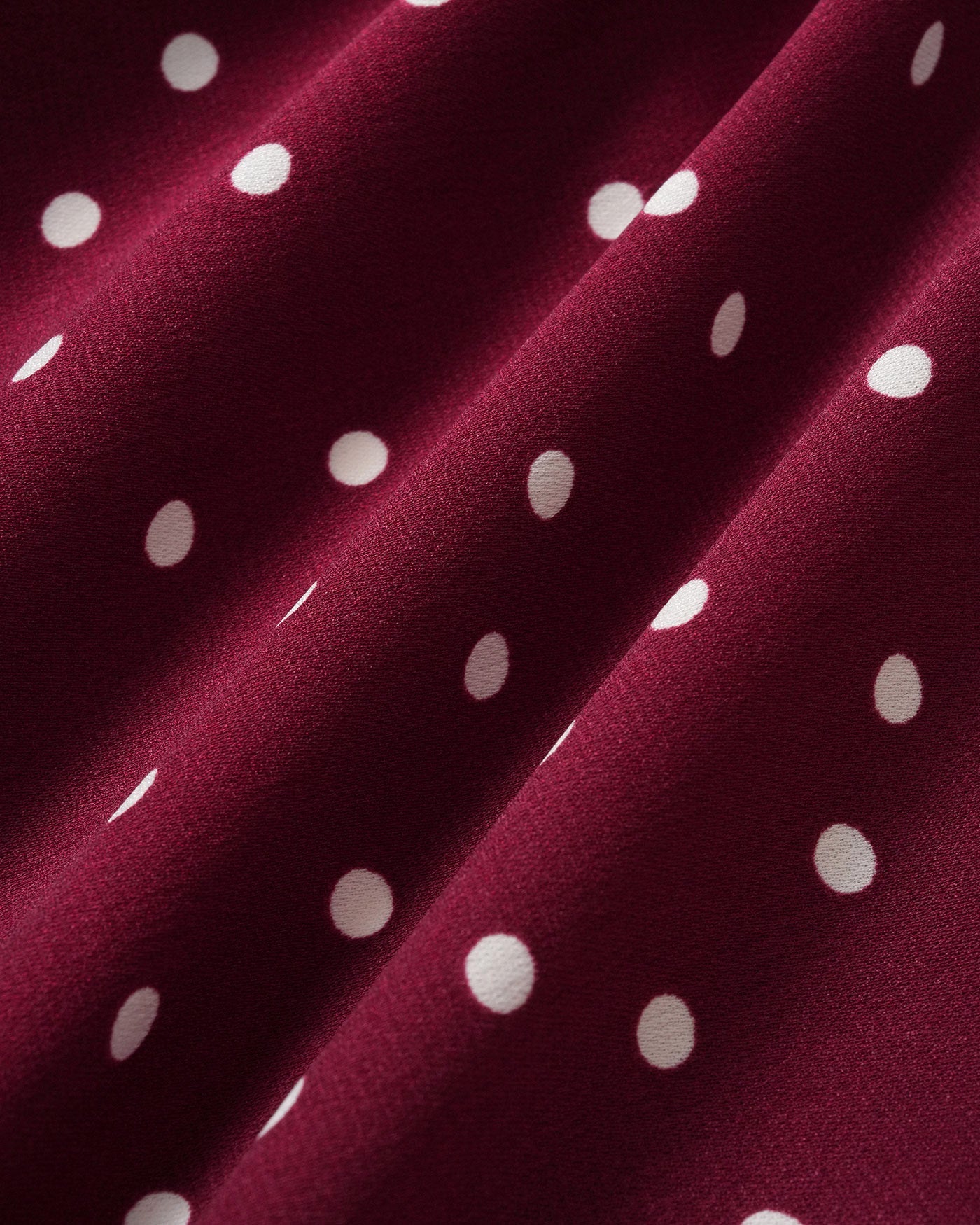 Blusa Rojo Vino Lunares Cuello V
