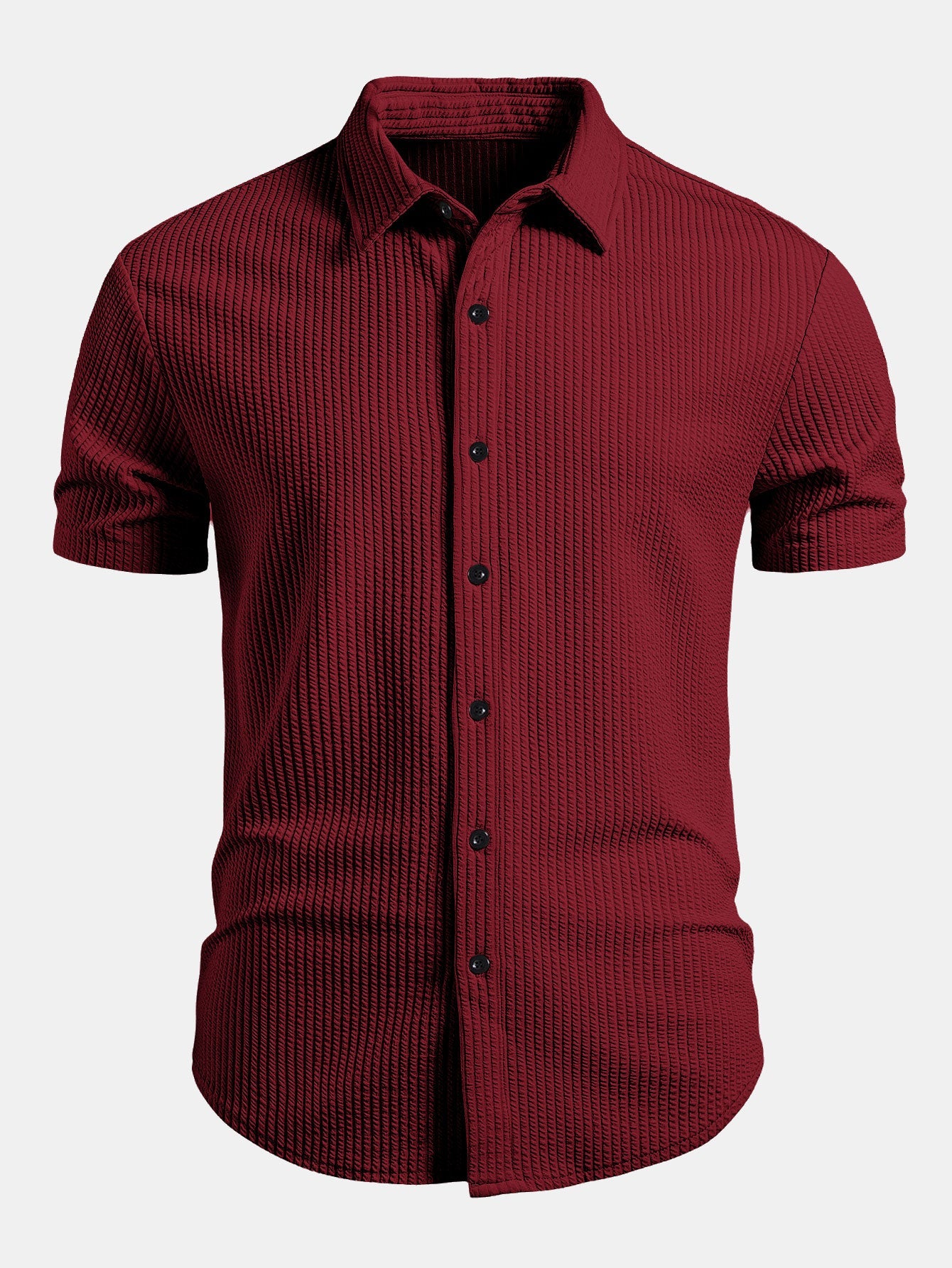Camisa ajustada con botones y diseño acanalado
