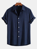 Camisa abotonada de mezcla de lino y rayón