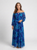 Pauline | Vestido Maxi Floral con Hombros Descubiertos