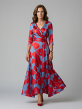 Morwenna | Vestido largo cruzado floral