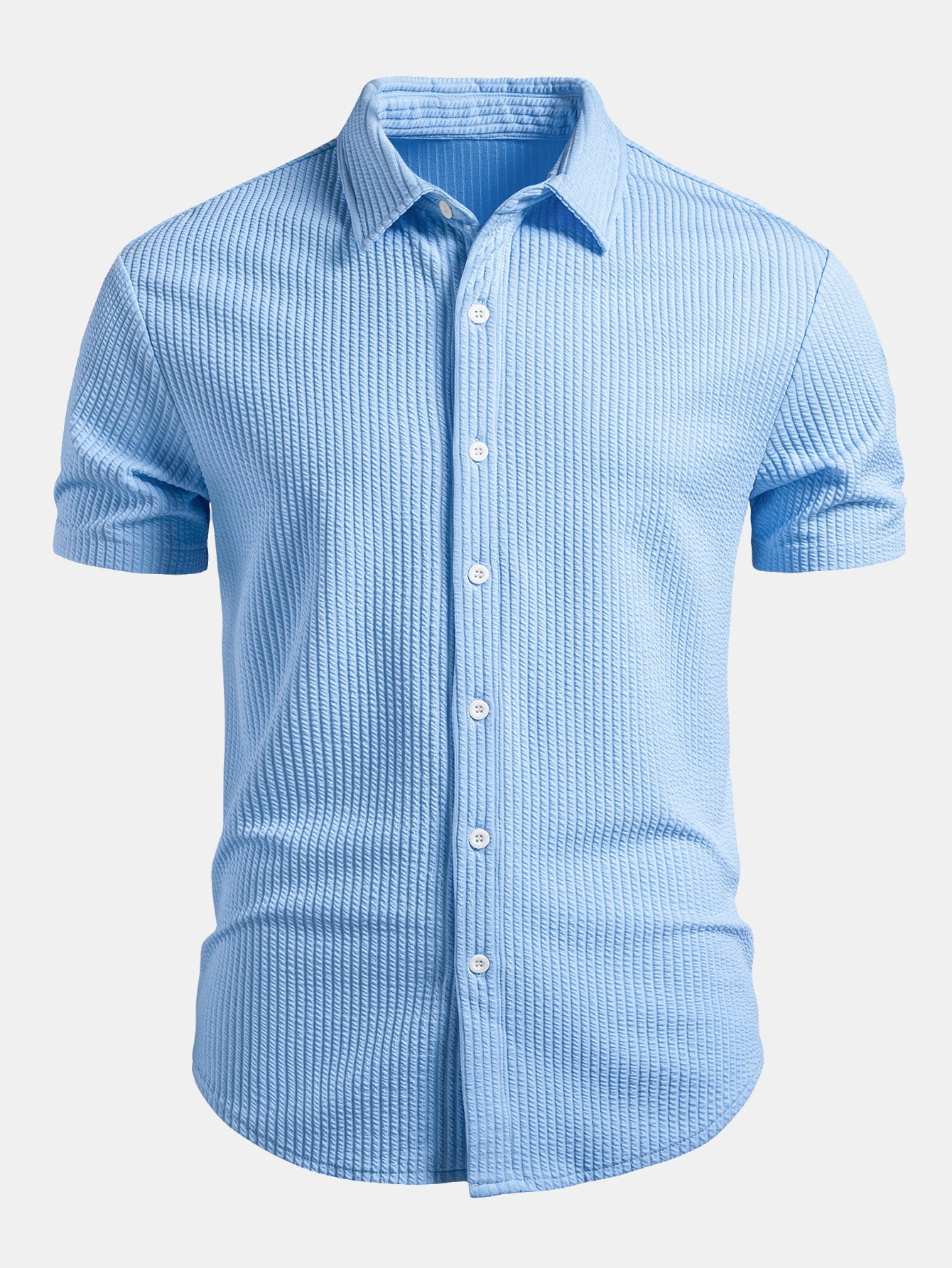 Camisa ajustada con botones y diseño acanalado
