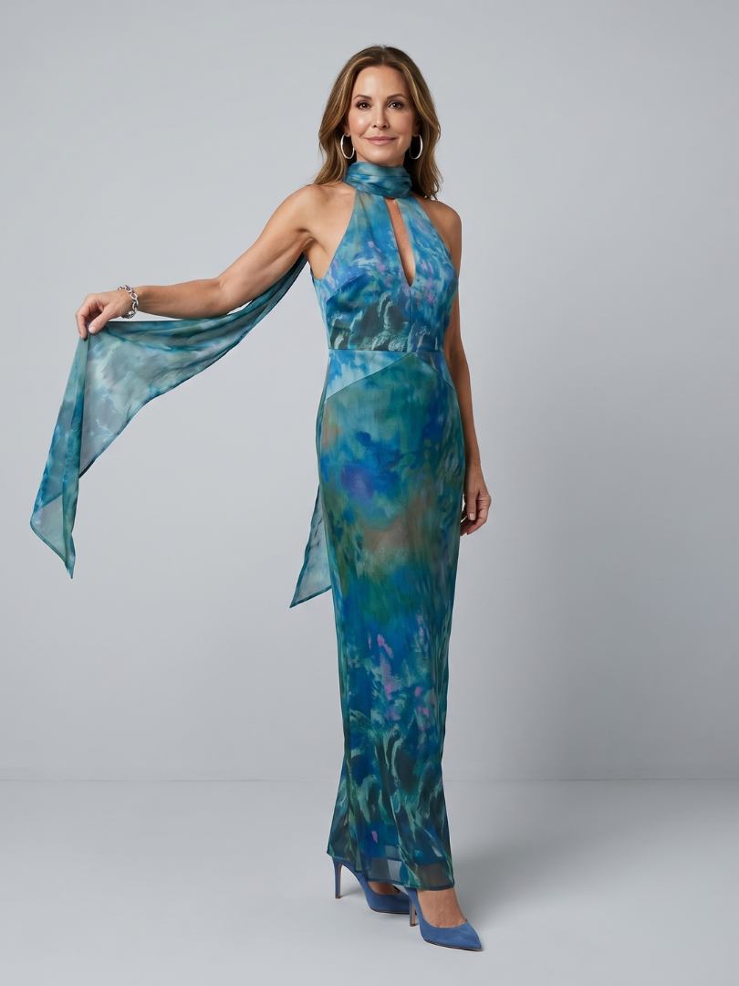 Willa | Vestido Maxi Halter con Ojal
