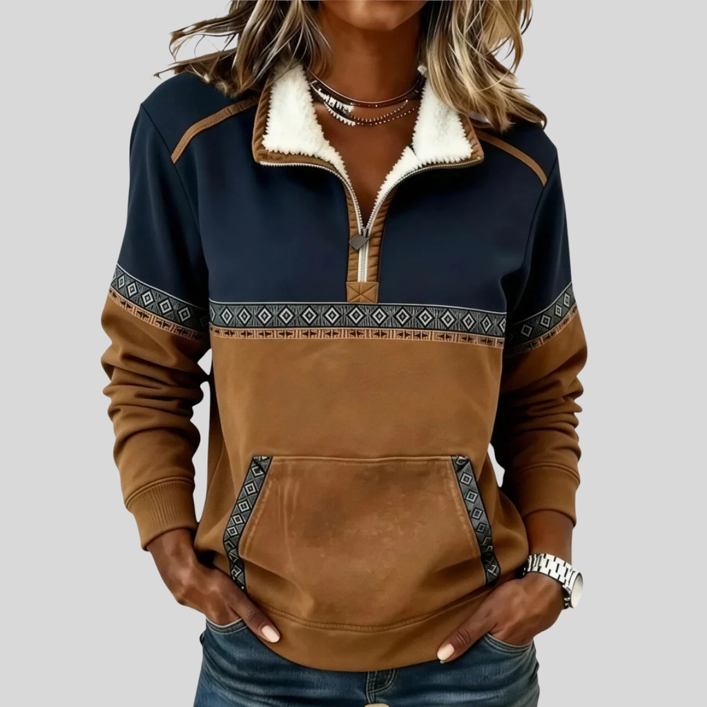 Alvette™ | Jersey con Media Cremallera y Cuello Sherpa