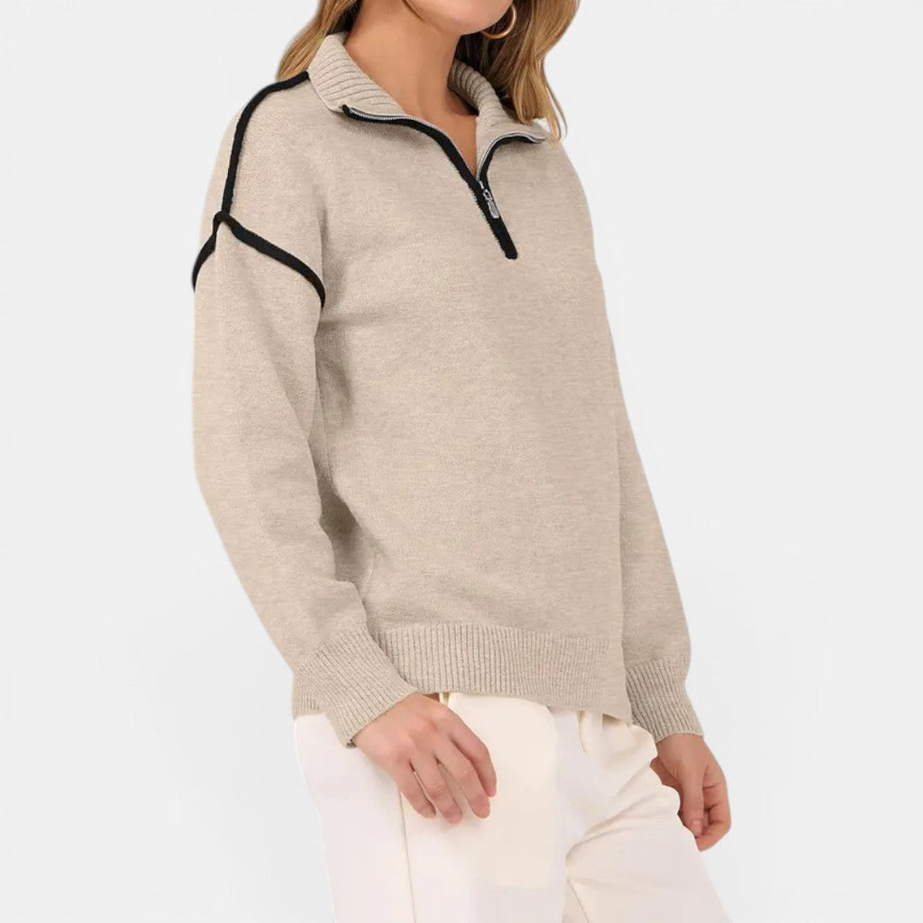 ZIBBY™ – Jersey con Cremallera Corta y Bloques de Color