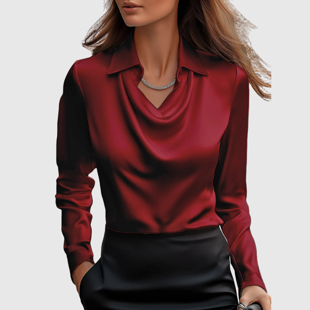 Brooklyn - Blusa con Cuello Drapeado