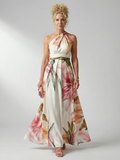Camellia | Vestido Maxi Floral con Cuello Halter