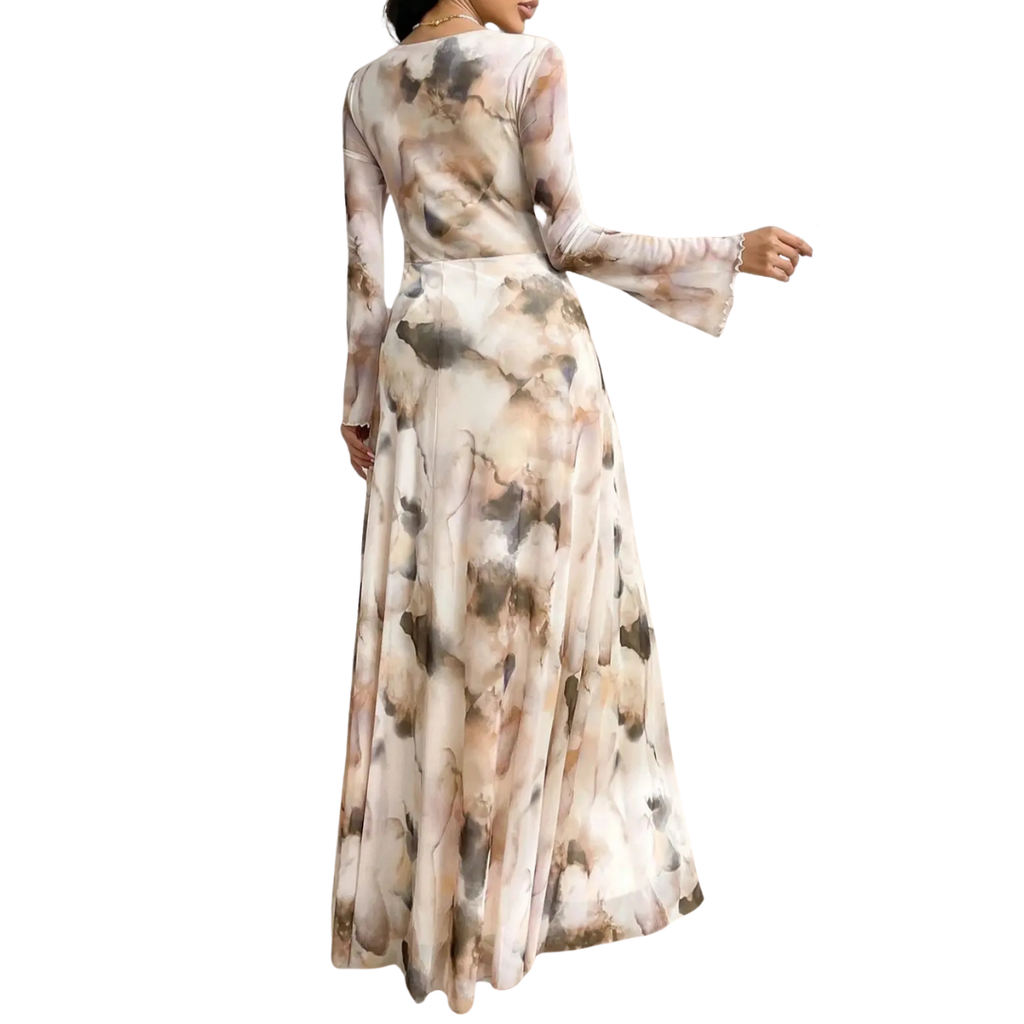 Aurora: vestido elegante de malla con estampado tie-dye