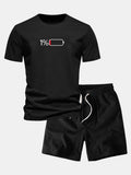Regular Fit 1% Battery Print Cotton T-Shirt & Corduroy 7" Shorts