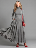Edith | Vestido Midi Fluido de Cuello Alto