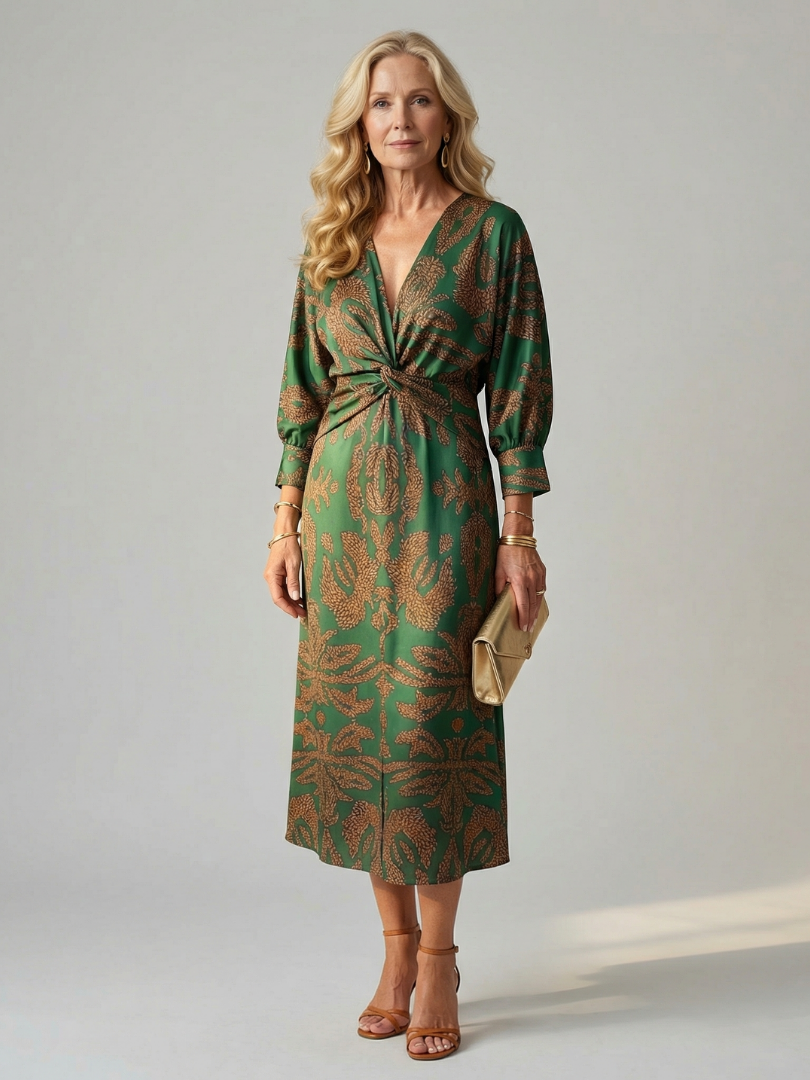 Iris | Vestido Midi Cruzado con Nudo