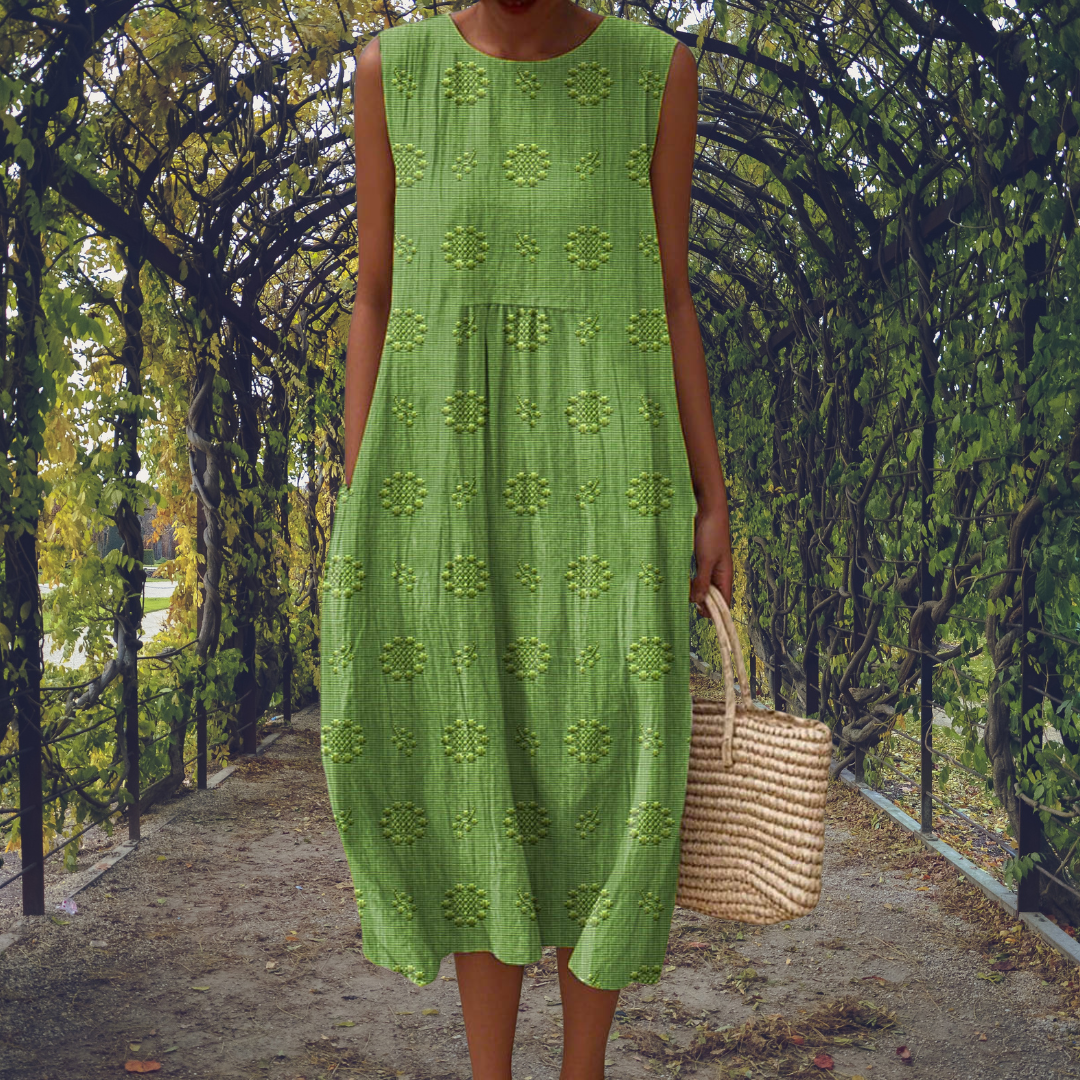 Aikaterini – Vestido Elegante sin Mangas con Bolsillos