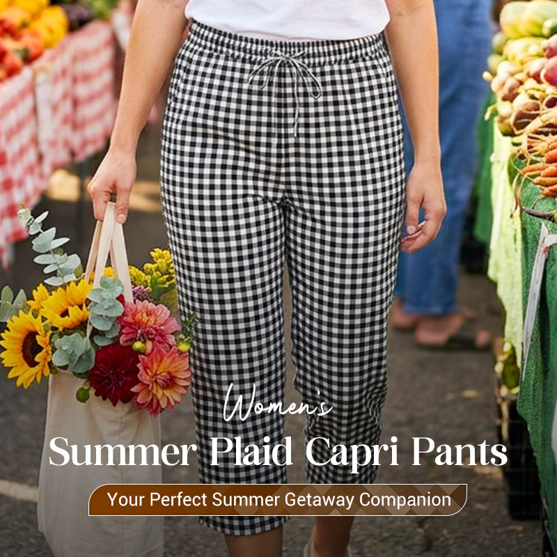 Jessy | Pantalón Capri de Cuadros Relajado de Verano